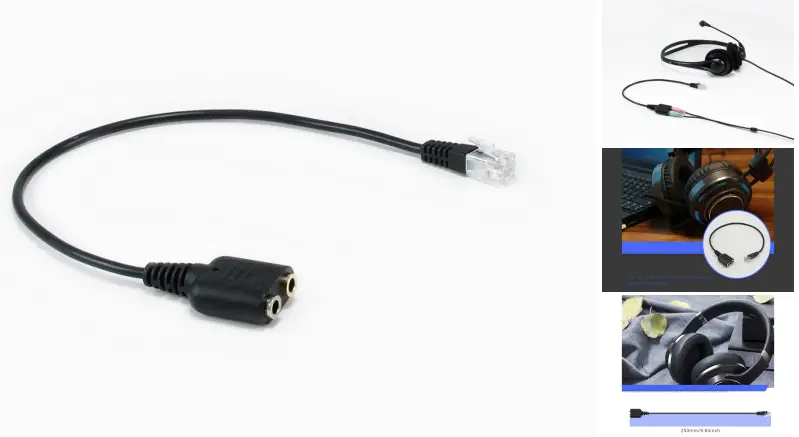 equip 147944 RJ9 to 3.5mm Headset Audio Adapter A0