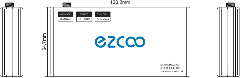 ezcoo -EZ-SP22H2EARCO -2 -In -2 -Out -HDMI -2.0 -Splitter -fig (2)