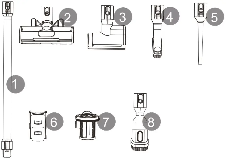 greenworks VUG403 24V Brushless Cordless Stick Vacuum - EXPLODED VIEW