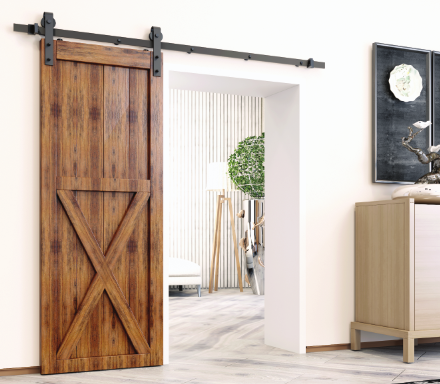 hOMACER Frame Color Pine Wood Barn Door - Figure3