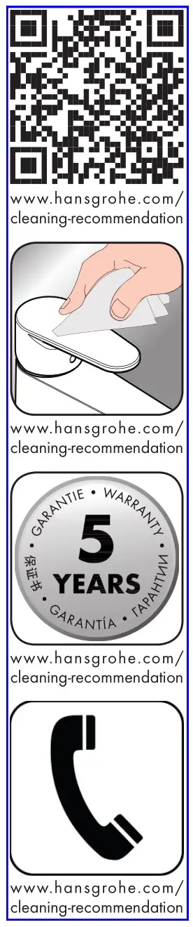 hansgrohe 72017000 Talis S 80 Washbasin Mixers - Cleaning recommendation-Warranty -Contact