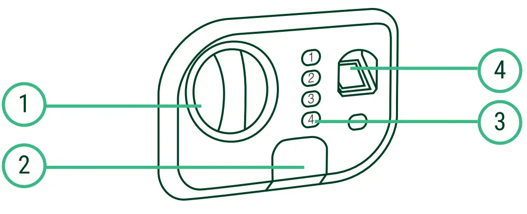 FRONT DIAGRAM OF THE SAFE
