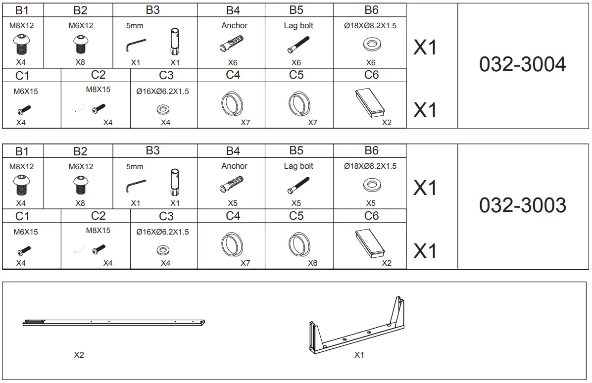 kimex 032 3004K1 Floor to Ceiling Support for TV Screen - List