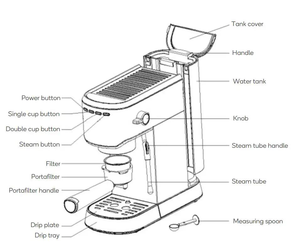 kogan KAESCOFFSSA Espresso Barista Coffee Machine User Guide - OVERVIEW
