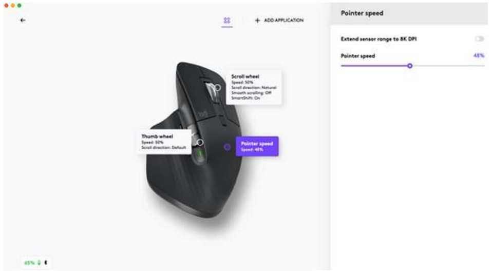 logitech MX Master 3S for Mac - Pointer Speed