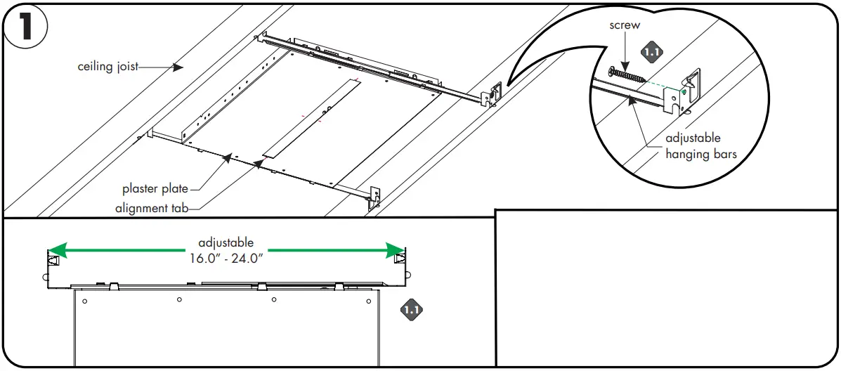 Plaster Frame Hanger Bar Plate Installation