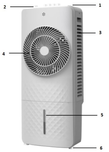 marta MT-CO4900A Floor Air Cooler - Parts list