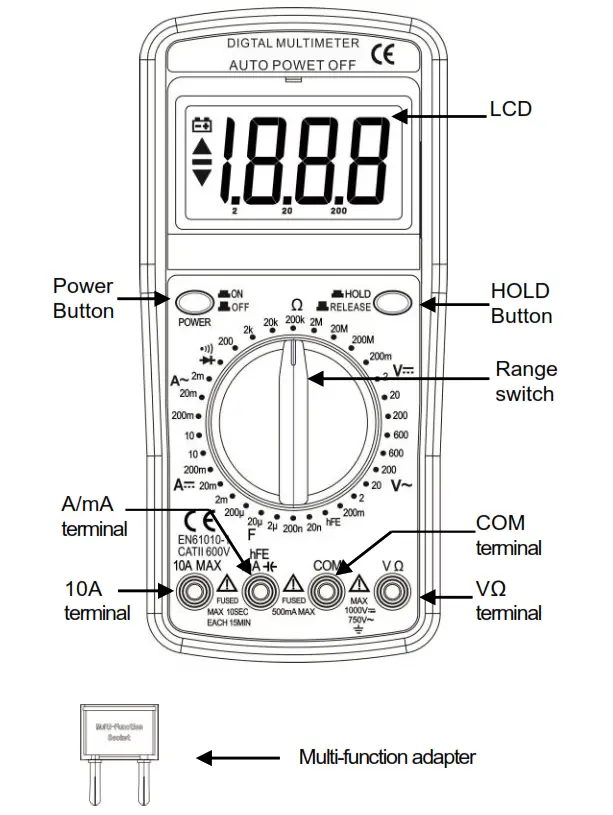 mercury MTM01 Digital Multimeter - Multi function adapter