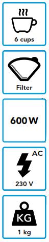 mestic MK 60 6 Cups Coffee Maker - Icon