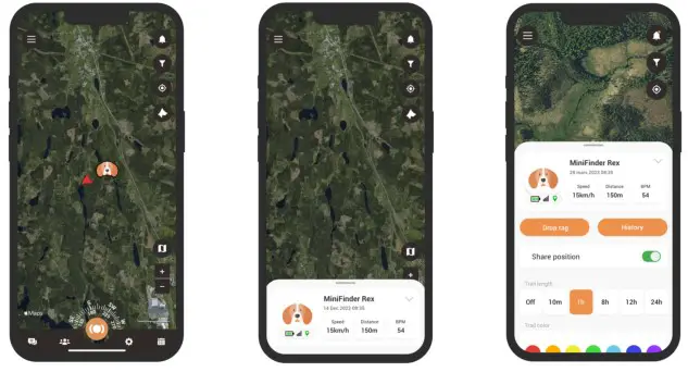 minifinder Rex Hunting Dog Tracker - Device panel 2