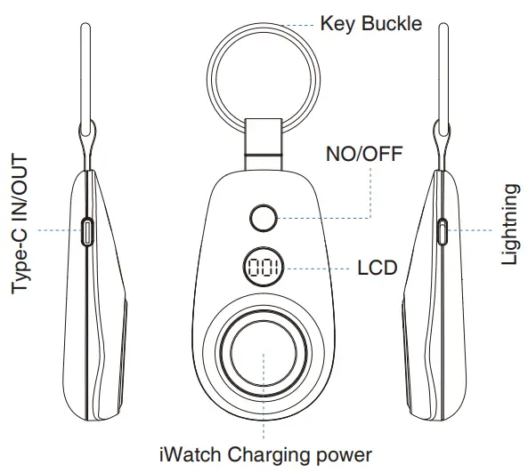 moencase 2BCZH A3 A3 Smartwatch Power Bank - switch off