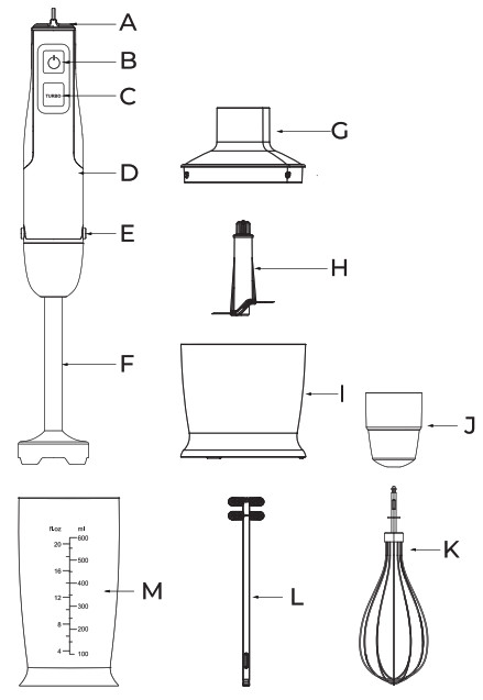 mooka HB-2080 Multi Purpose Hand Blender - Discription