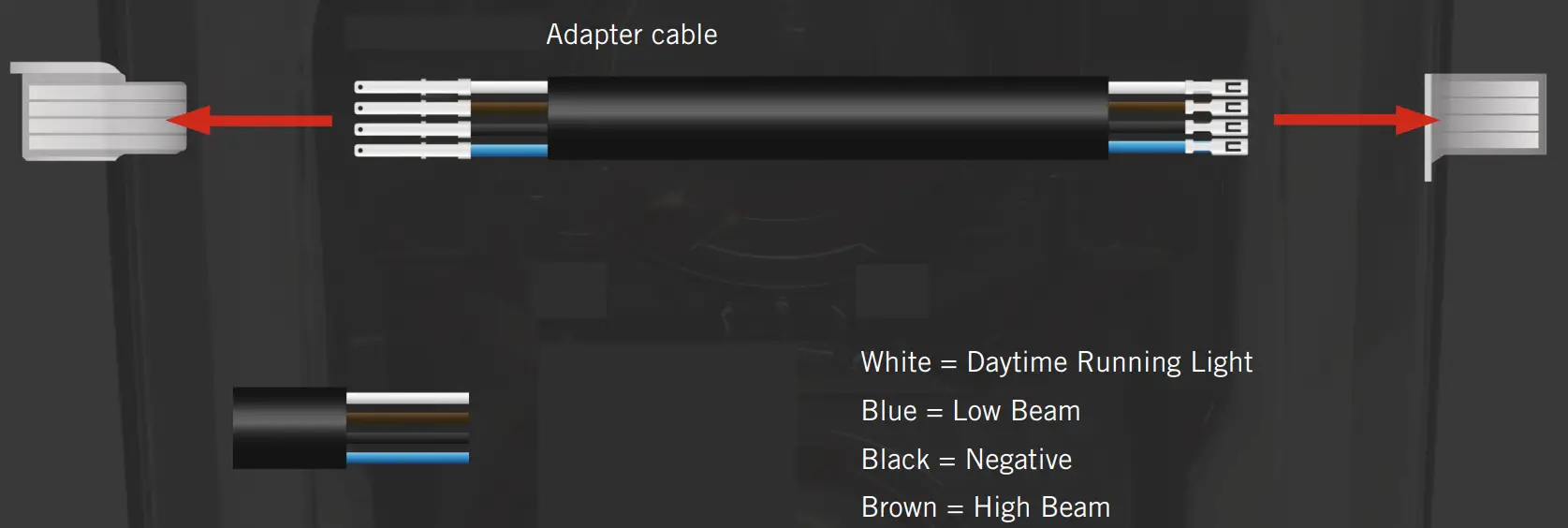 mxt 1072905 Maxtuned LED Headlight - transfer wiring