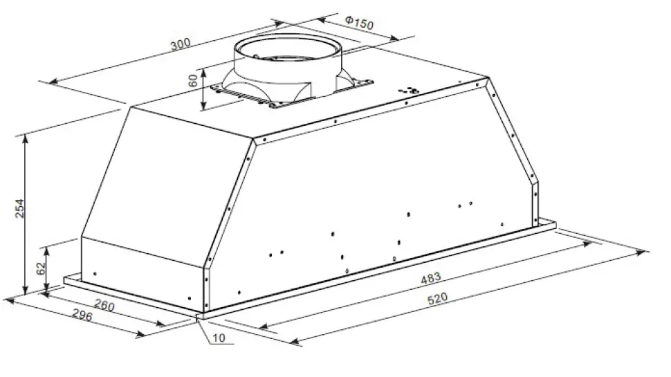 omega ORU50XL 52cm Undermount Rangehood-fig-1
