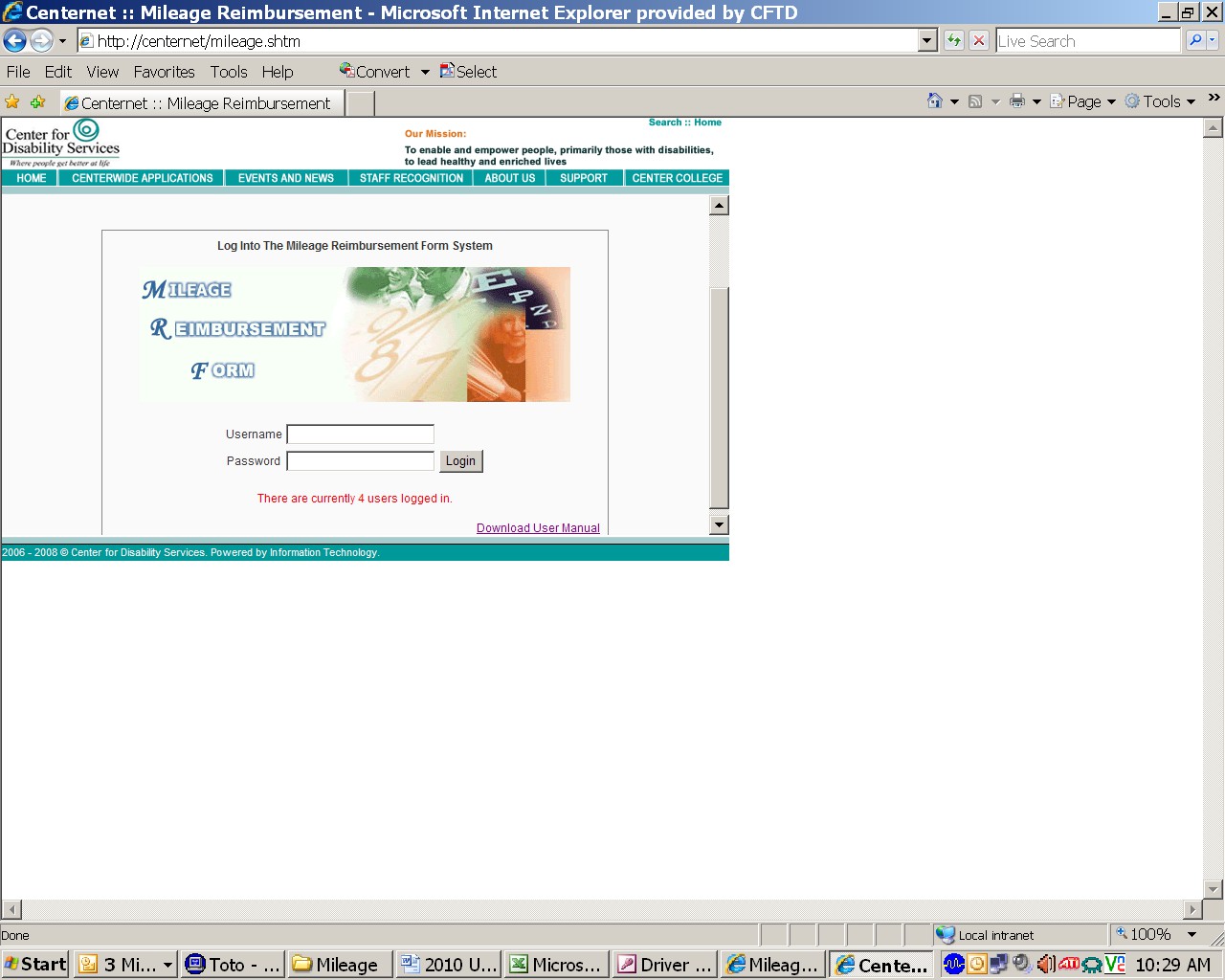 receive the Mileage Reimbursement Form
