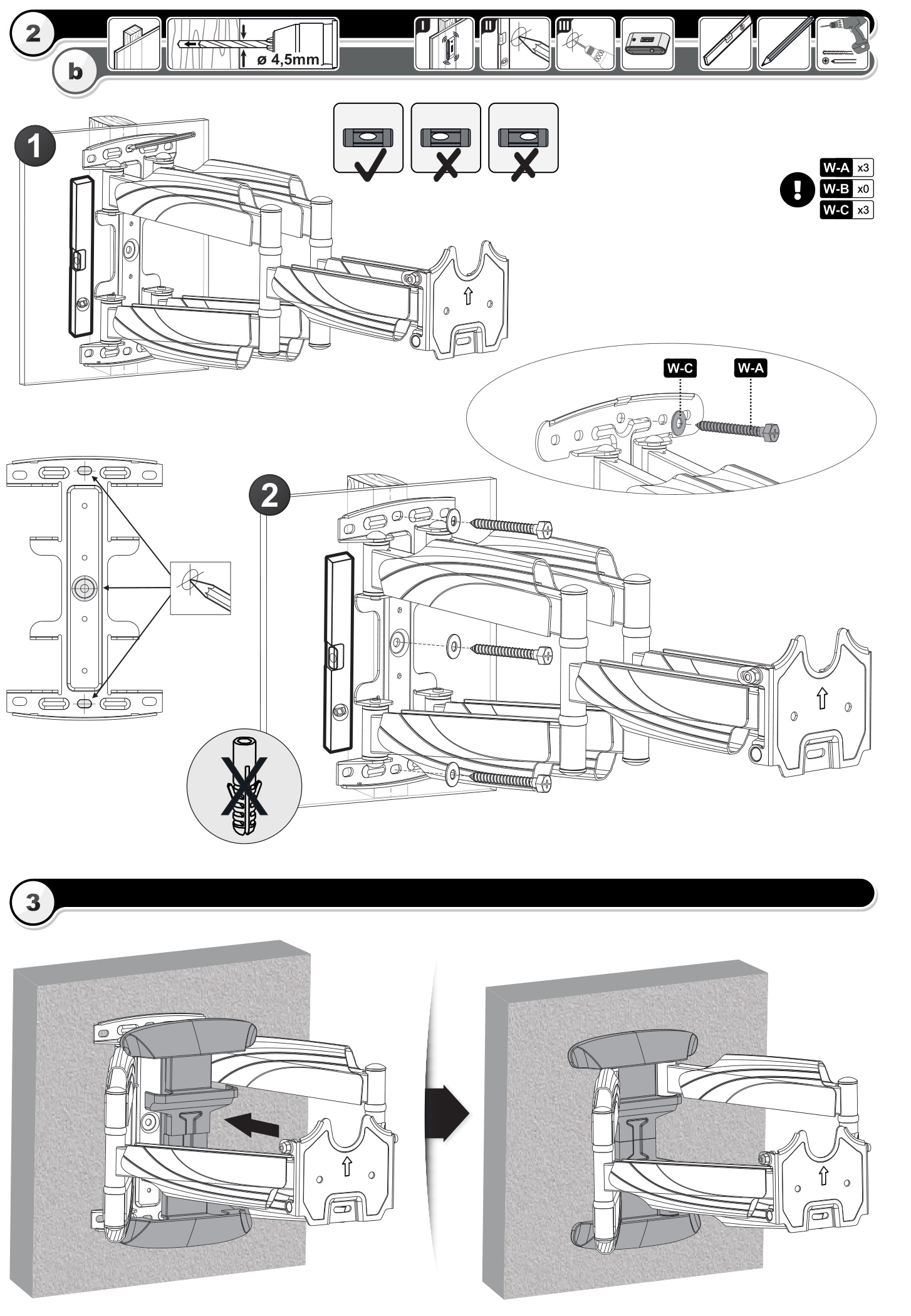 ricoo S2944 TV Mount - Figure 2-3