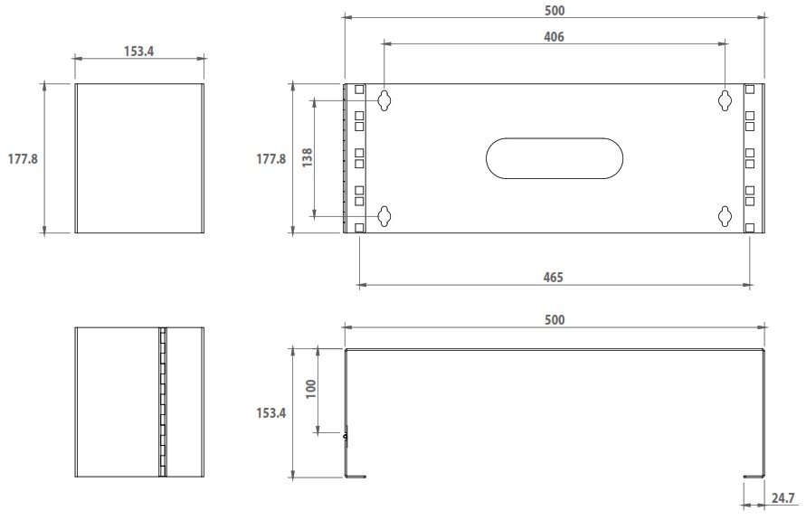 rocstor Y10E036 B1 4U 19in Hinged Wall Mount Bracket - Storage and Service 1