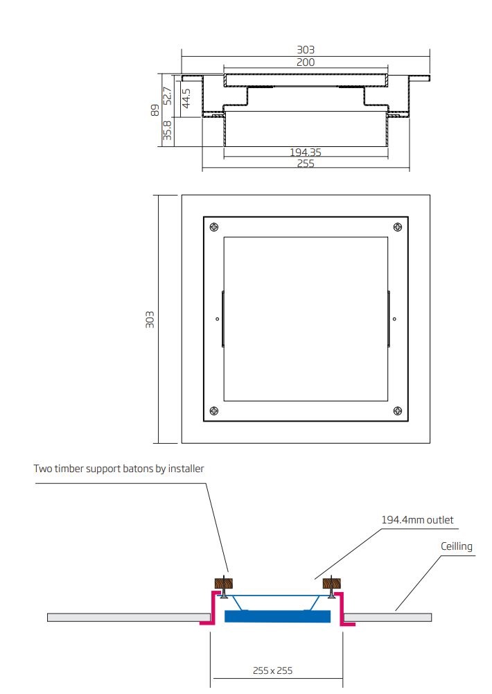 schweigen BR550 Exhaust Fan System Installation Guide - Measurements