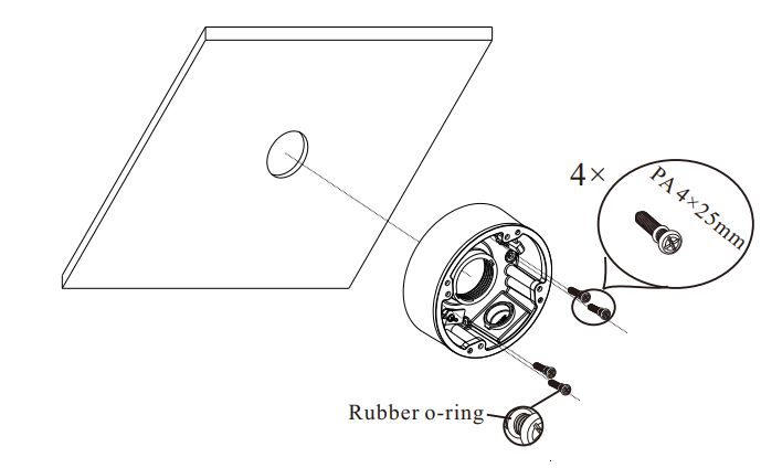 speco technologies O4iB2 4 Megapixel Network Outdoor Bullet Camera User Guide - Install junction box onto the wall by using the screws provided