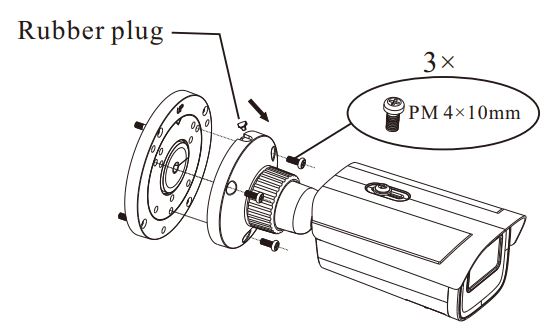 speco technologies O4iB2 4 Megapixel Network Outdoor Bullet Camera User Guide - Mount the rubber plug to the gap