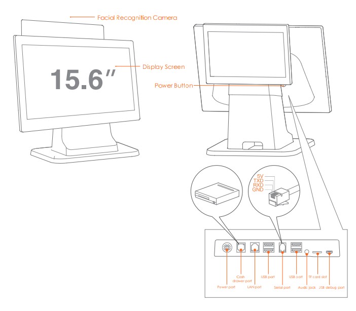 sunmi D2s LITE FHD Thermal Touch Screen - Device