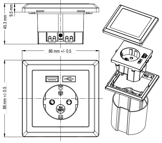 sygonix-2388646-Flush-Mounted-Wall-Socket-fig-2