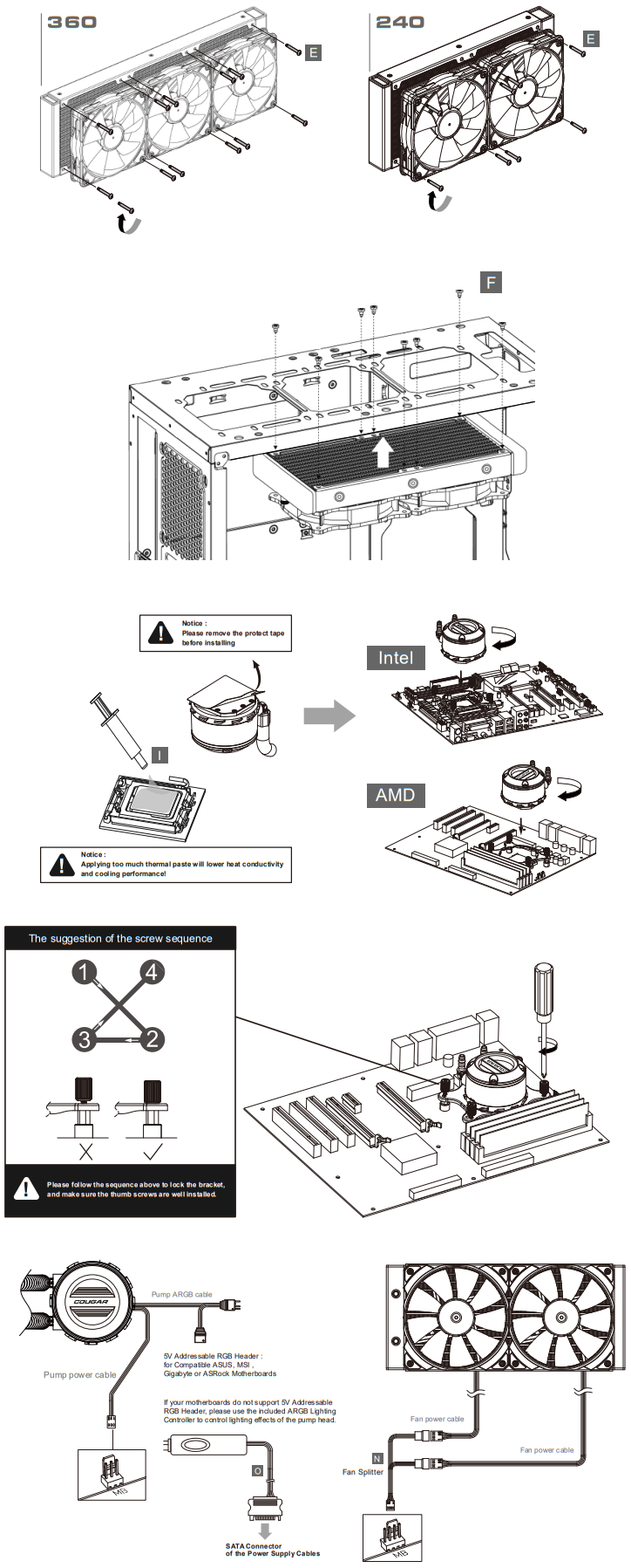 tehnotEka COUGAR Poseidon Elite ARGB 360 Black Water Cooling Fan - PREPARATION 3