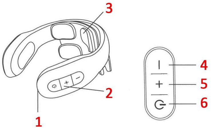 tekkiwear H81 Neck Massager - button