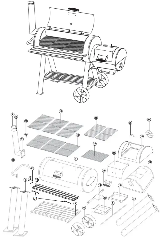 tepro-1049-Smoker-Milwaukee-Charcoal-Grill-Instruction-fig-1