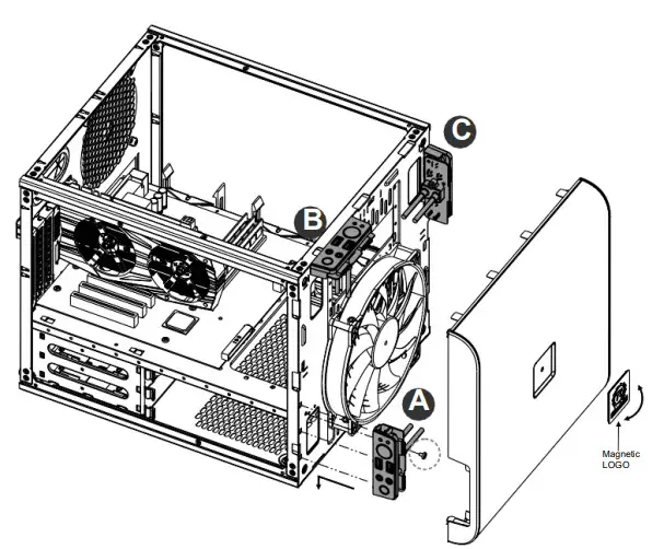 thermaltake CA-1D5-00S1WN-00 Core V21 SPCC Micro ATX Cube Computer Chassis - Panel Placement
