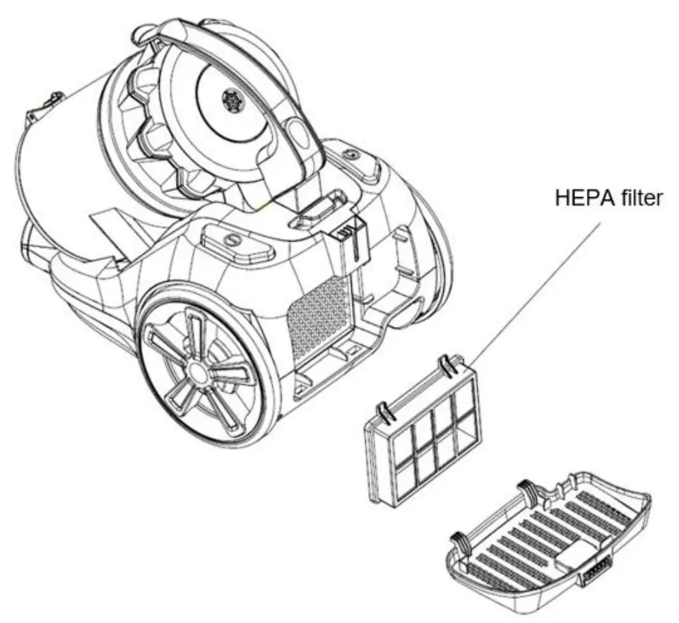 Air outlet HEPA filter cleaning 