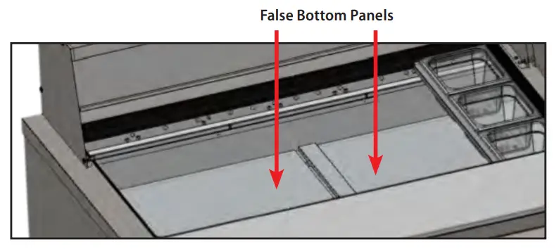 true TWT 67D 2 HC Refrigerated Food Prep - False bottom baffle2