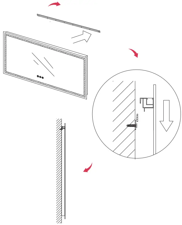 tunuo Electric Option Mirror with LED Lighting - Aluminum Alloy 2