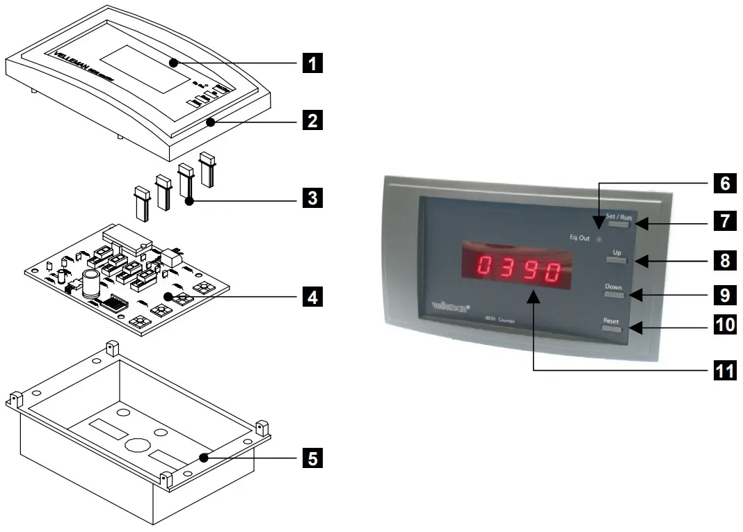 velleman MODULES VM107 Display Up Down Counter Plus Subtraction Hours Min Sec Clock - CONNECTION 1