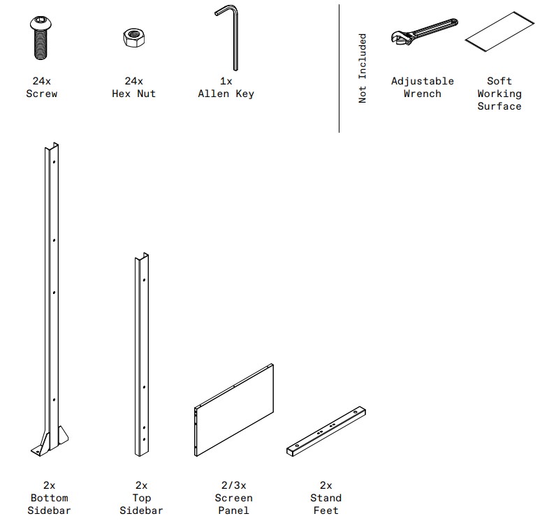 veradek OUTDOOR Privacyscreen Two Panel Screen Set - parts 1