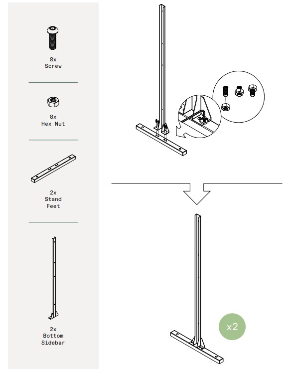 veradek OUTDOOR Privacyscreen Two Panel Screen Set - parts 2