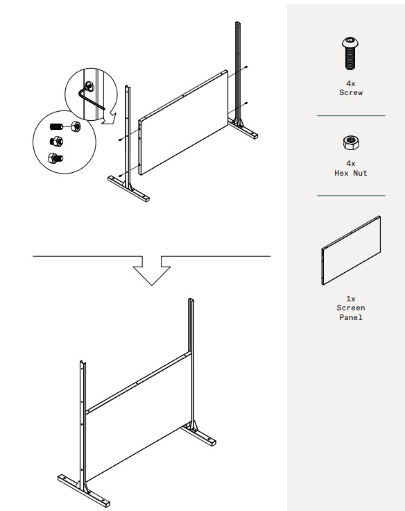 veradek OUTDOOR Privacyscreen Two Panel Screen Set - parts 3