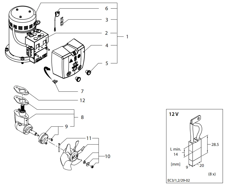 vetus STE5512D Retractable Thrusters - switch1