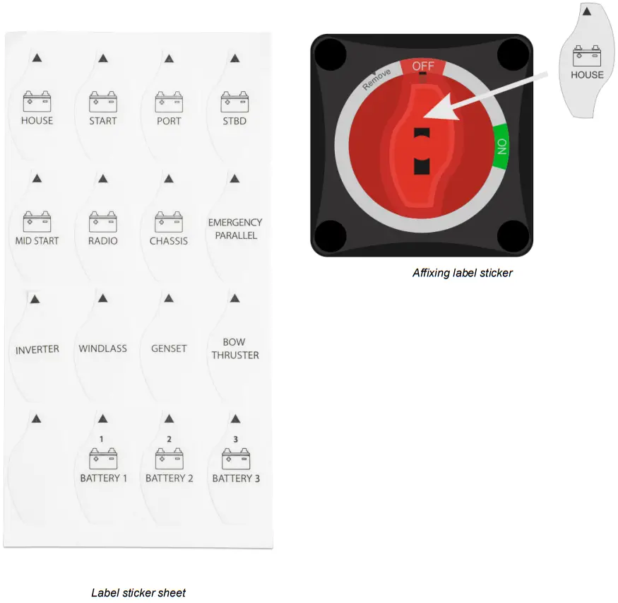 victron energy 275A Battery Switch - Label sticker