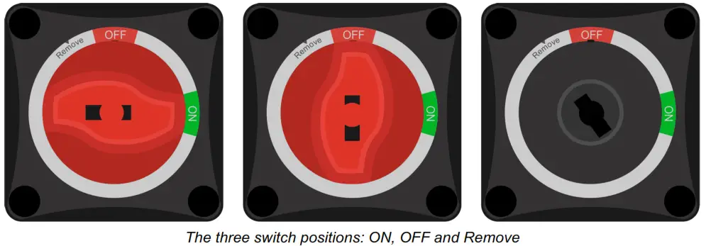victron energy 275A Battery Switch - switch positions