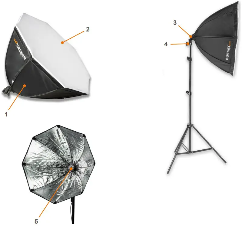 walimex pro LED 45W Softbox 40x60cm Bi Color - Softbox Octagon