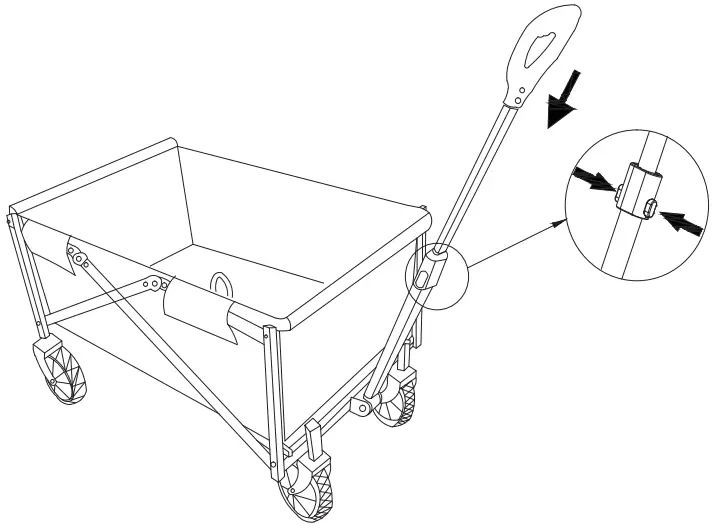 wanderer 631179 Kids Flat Fold Cart - Handle Button