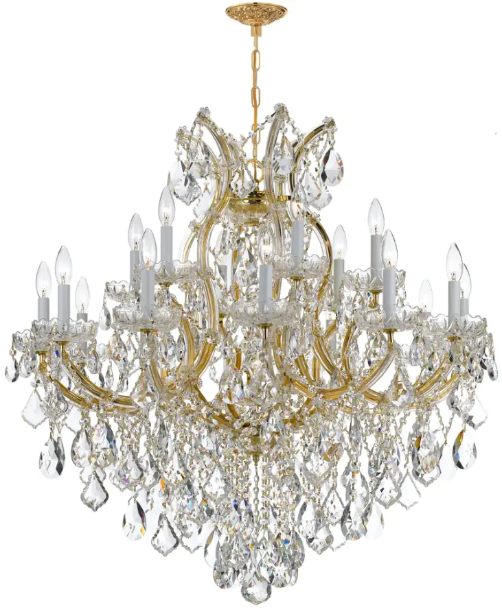 CRYSTORAMA 4418-GD-CL-MWP Maria Theresa 19 Light Chrome Chandelier 