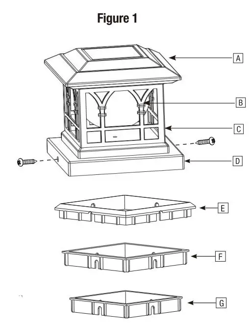 AEFRELEOHT SL1688 Solar Post Cap Light Instruction Manual - Fig 1
