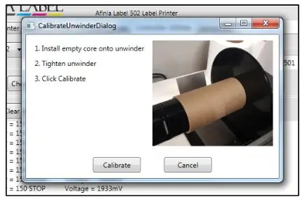 AFINIA L502 Label Printer - Calibrate Unwinder