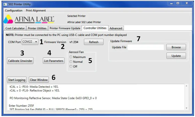 AFINIA L502 Label Printer - Controller Utilities1