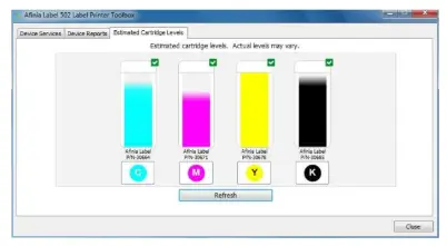 AFINIA L502 Label Printer - Estimated Cartridge Levels