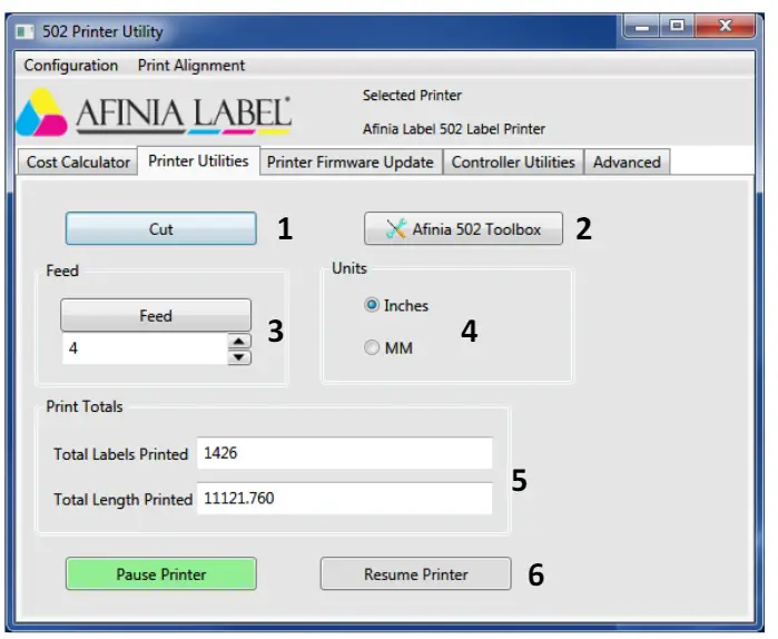 AFINIA L502 Label Printer -Printer Utilities