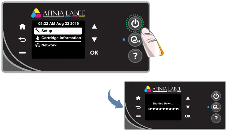 AFINIA L502 Label Printer - Shutting Down the Printer