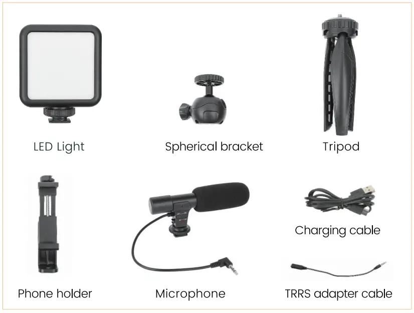 AIXPI W49S 4 In 1 Stereo Smartphone Video Kit - Product List